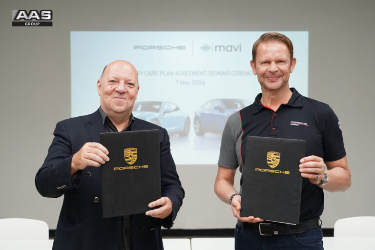 AAS Group ชูความมั่นใจกับลูกค้าเหนือระดับ โดย Porsche Thailand จับมือ MAVI ขยายการดูแลแบตเตอรี่สูงสุดถึง 15 ปี หรือ 300,000 กม.*
